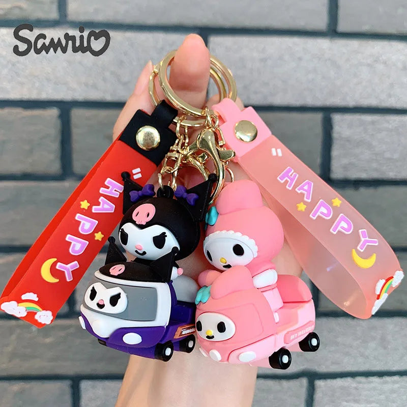 2024 Sanrio Hello Kitty Kuromi Keychain Cute Cinnamoroll My Melody Keyring Children Pochacco Pendant Keychains Christmas Gifts