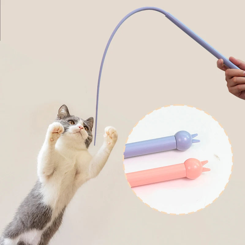 Simulated Mouse Tail Cat Toy Cat Teaser Funny Stick Silicone Long Tail Pet Interactive Toys For Cats Hunting Pet Products Toy