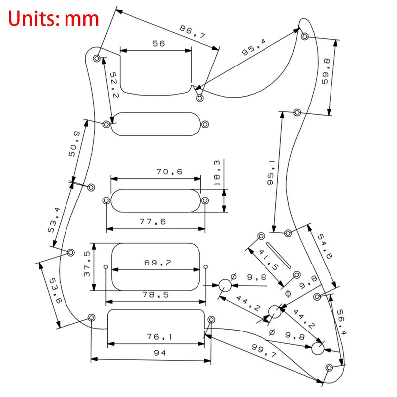 Guitar guard 11-Holes Aluminum Anodized Modern Style Strat SSH Guitar Pickguard Scratch Plate Fits for American/Mexican Fend