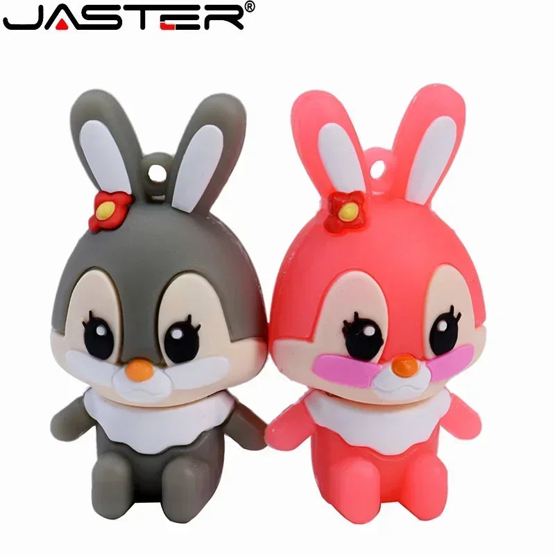 JASTER Cartoon Animal USB Flash Drive 4GB 16GB 32GB 64GB  High speed U Stick 2.0 Wedding Holiday Gift Pendrive With Key Chain