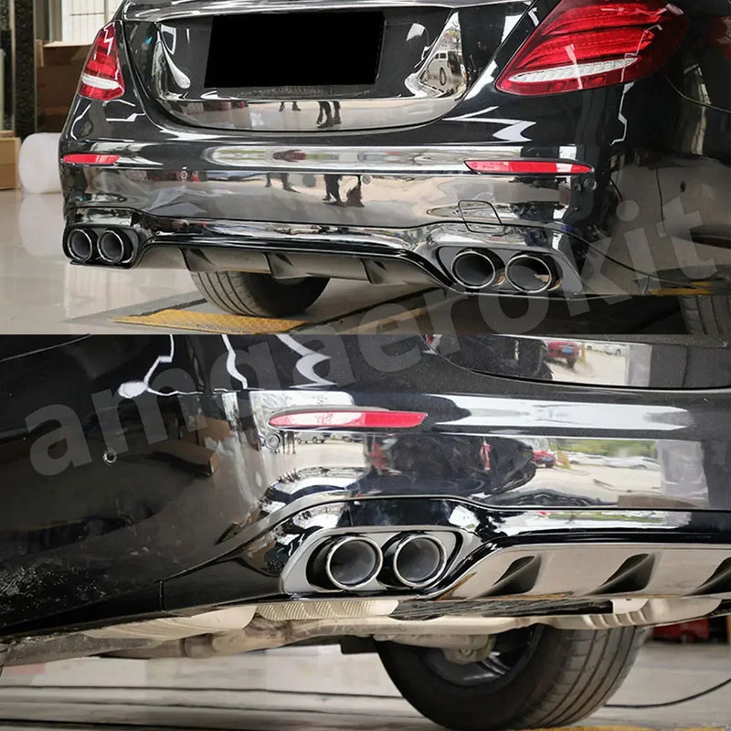 Rear Diffuser With Exhaust Tip For Mercedes-Benz W213 AMG E53 Style Bumper 2016-20