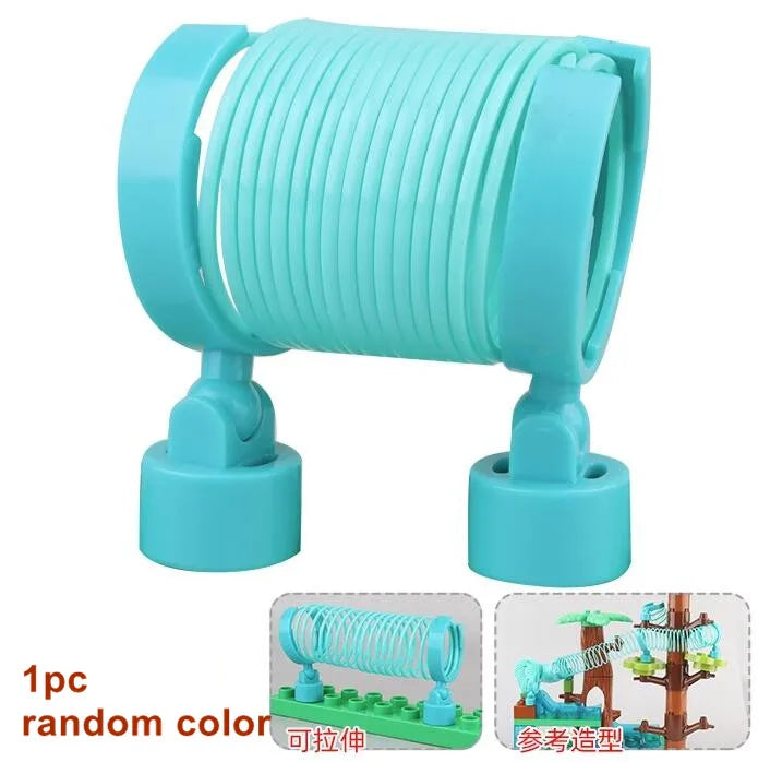 Marble Race Run Big Building Blocks Crazy Rolling Ball Compatible Slide Dinosaur Tunnel Animal Bricks Parts Accessory Kids Toys