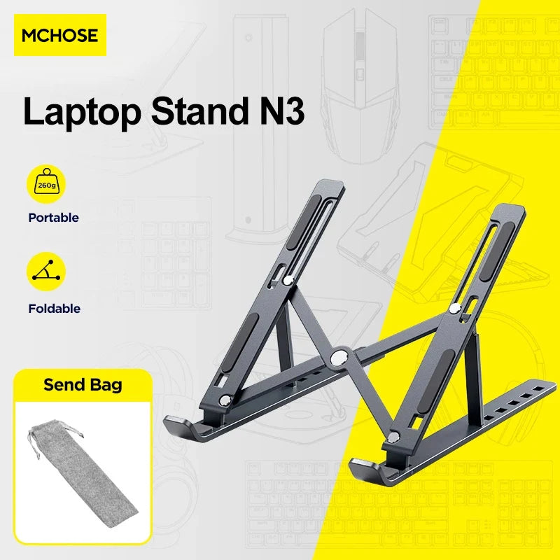 Aluminum Alloy Laptop Holder Stand Adjustable Foldable Portable for Notebook Computer Bracket Lifting Cooling Holder Non-slip