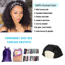 Curly Brazilian Human Hair Headband Wig Kinky Curly Machine Made Wigs For Black Women 180% Density Wigs With Head Band