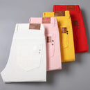 White Yellow Pink Red Fashion 5 Color Fashion Men's Stretch Jeans Slim Streetwear Korean Business Straight Casual Denim Trousers