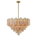The Amber Orbit | Tiered Glass Chandelier with E14 Sockets