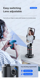 AXNEN AI Auto Following Gimbal Stabilizer 360 Rotation Phone Stand P02 Desktop Tracking Gimbal with Remote for Live Photography