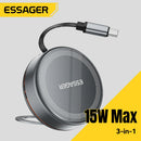 Essager 15W 3 in 1 Magnetic Wireless Charger With 96cm Retractable Type-C Cable For iPhone 16 15 14 13 Pro Max Airpods Watches
