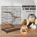 SucceBuy 4 Tier Large Cat Playpen 30lbs/Layer Cat Fence Cage Exercise Place Crate Metal Wire Kennel Indoor Rabbit House for Pet