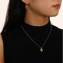 Trendiger Schmuck im europäischen und amerikanischen Design, Steinanhänger-Halskette für Damen, Trend 2023, neue elegante Ohrringe, Accessoires