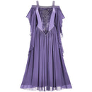 The Hollow Eve | Cold-Shoulder Gothic Dress with Butterfly Sleeve