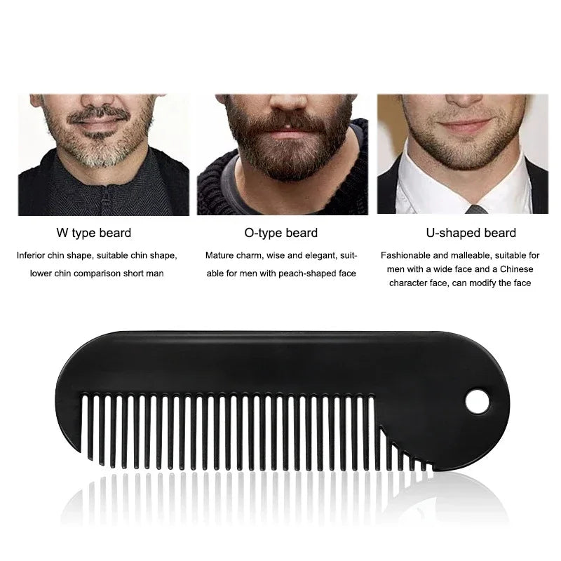 Mini Pocket Beard Comb Metal Men's Shaving Brush Portable Facial Hair Grooming Trimming Tools Travel Household Mustache Combs