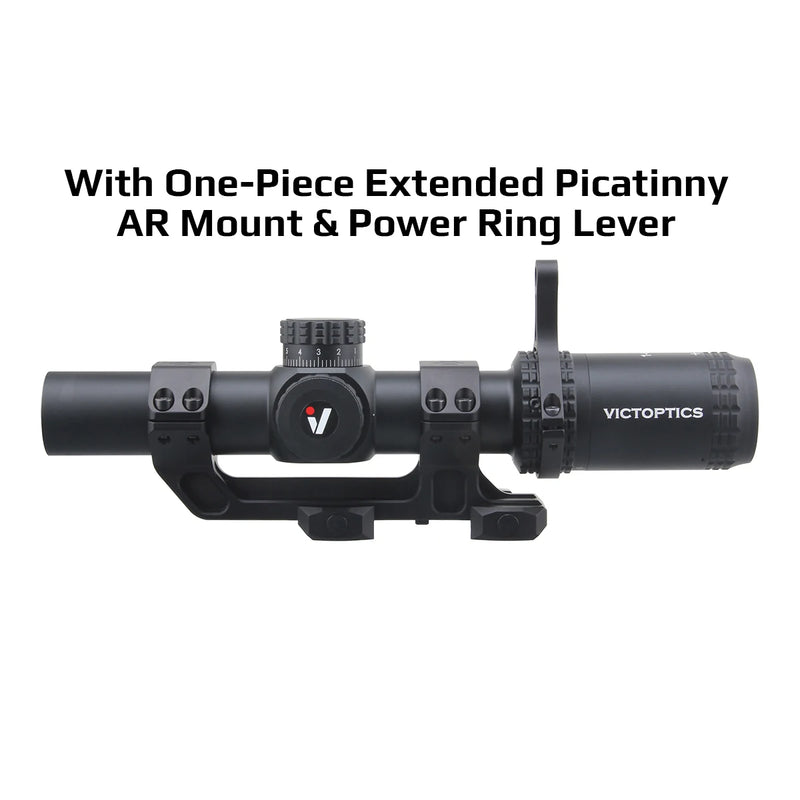 VictOptics S6 1-6x24i Riflescope | Fiber Reticle WithUltra Bright Dot | 6X Zoom & True 1x | 6Level Red Illum | Long Eye Relief