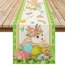 2025 Easter Rabbit Table Runner Linen Bunny Dining Table Cloth Placemat Spring Holiday Happy Easter Decoration For Home Kitchen