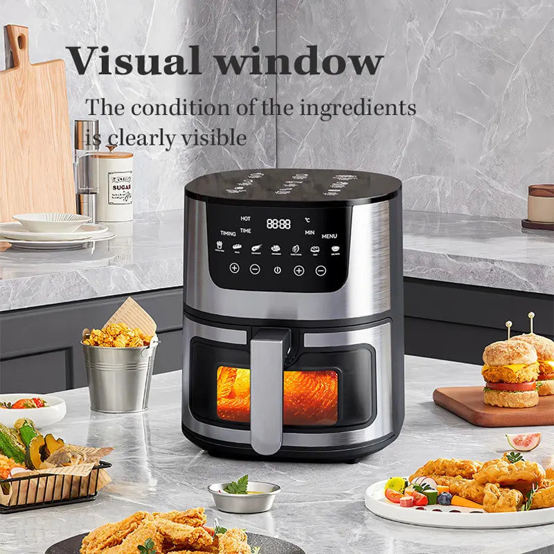 1250W Oil Free Air Fryer Oven LED Touch Panel Air Fryer Air Fryer Toaster Oven Combo with Presets Roast, Bake, Broil and Air Fry