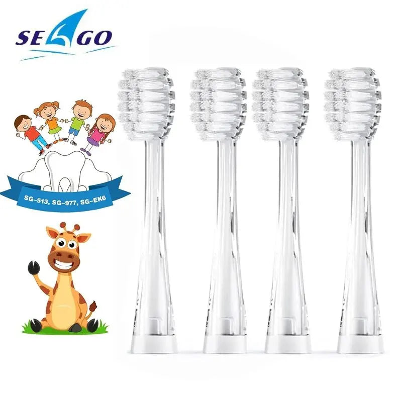 Seago YCSG-831 Kids Brush Heads Children Electric Toothbrush Replacement Heads For Seago EK6 977 Sonic Electric Toothbrush 4pcs