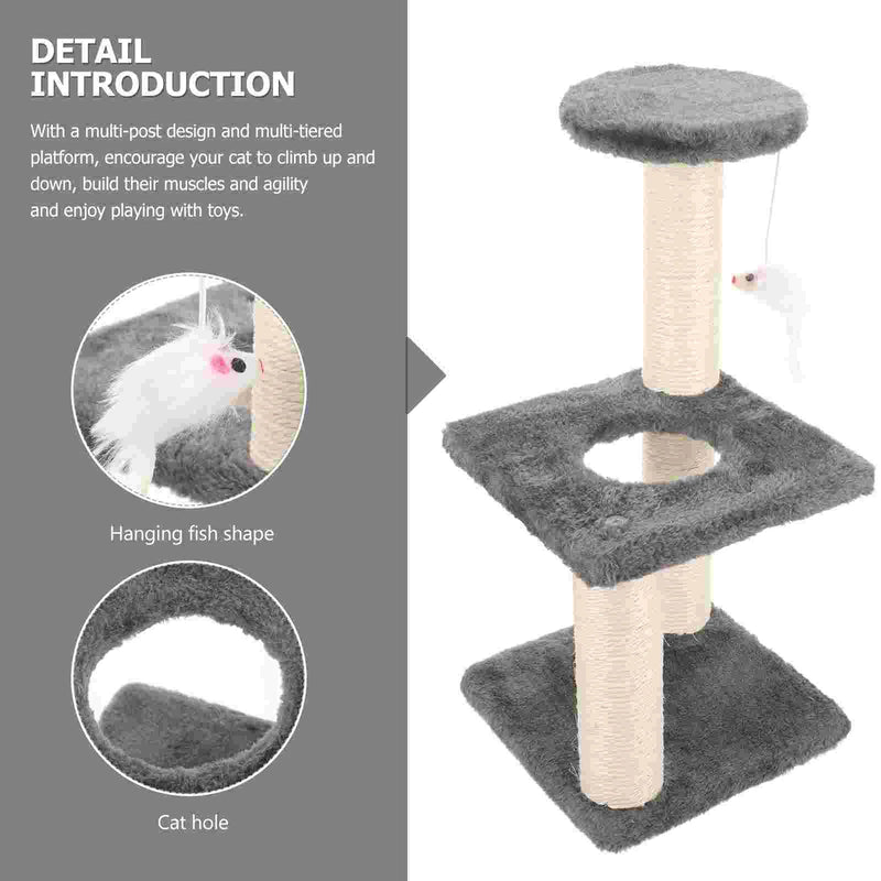 Pet Toy Cat Climbing Frame Tree Towers Paper Tube Integrated Kitten Scratcher Vertical Scratching Post