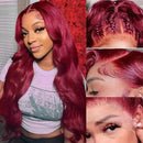 99j Burgunderrot Body Wave Echthaar 13x6 Lace Front Perücken Hohe Dichte 30 Zoll 13x4 HD Lace Frontal Perücken für Frauen Wahl Brasilianisch