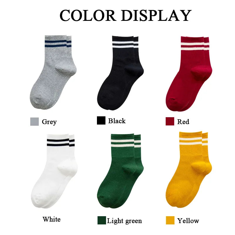 Thickness Funny Novelty Cute Cotton Loose Striped Men Long Socks Fashion Street Couple High-quality Youth Sock