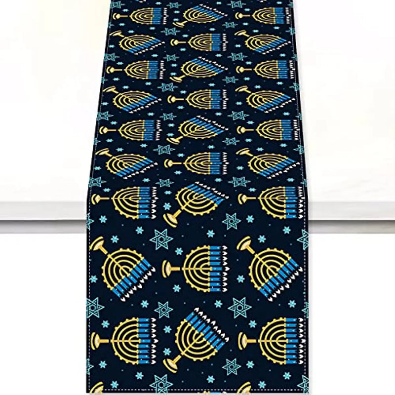 Passover Easter Table Runner Jewish Menorah Hanukkah Holiday Kitchen Coffe  Indoor Outdoor Home Party Decoration cloth