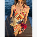 The Meridian Line | Colour-Block Halter Maxi Dress