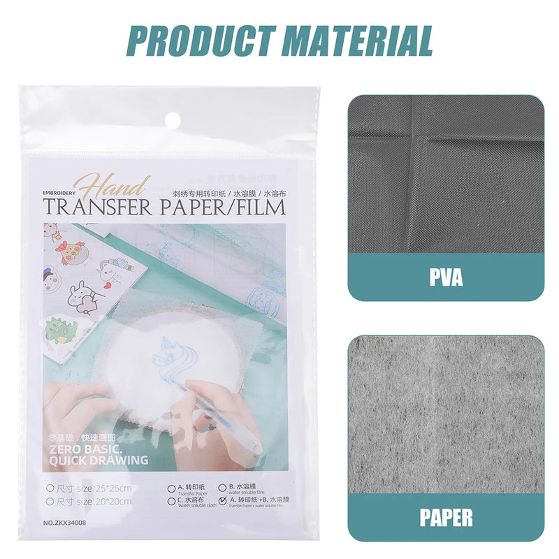 Water Soluble Film Sticky Stabilizer Machine Transparency Film Dissolvable Paper Dissolve Tearable Transfer Canvas Stabilizers