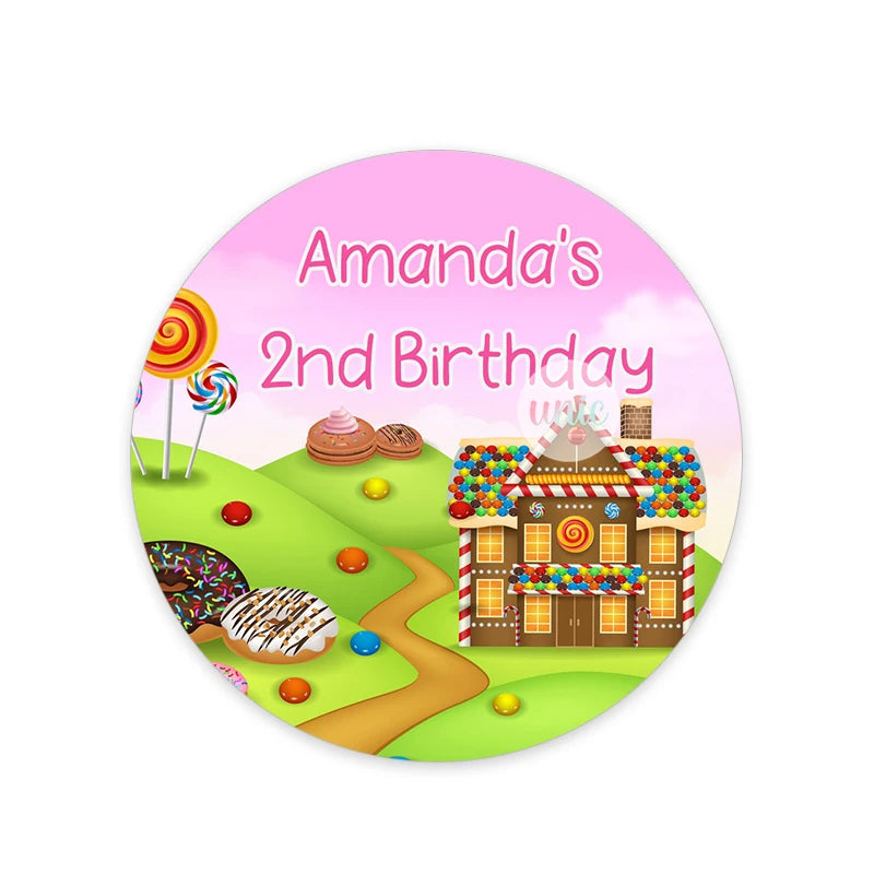 Candy Ice Cream Sweet Party Birthday Decor Labels Custom Baby Shower Party Personalise Any Text Stickers Candy Land World