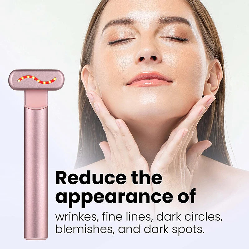 EMS Microcurrent Face Lifting Device Red Light Facial Wand Eye Neck Massager Skin Tightening  Anti Wrinkle Skin Care Beauty Tool