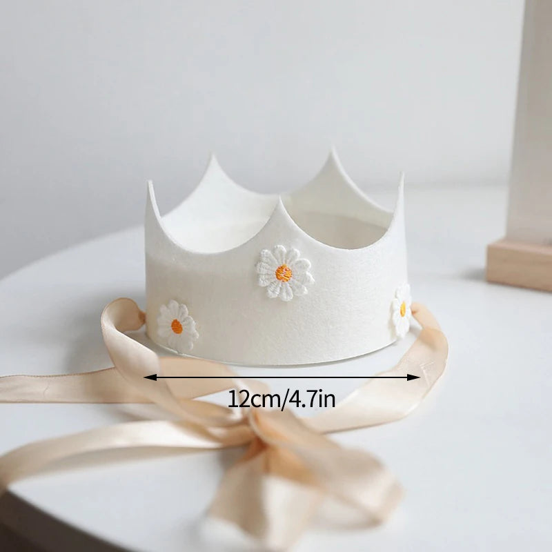 Birthday Party Hat Baby Shower Crown Event Decoration Supply Daisy Party Hats Baby Crown 1 Year Children's Day Gift Party Decor