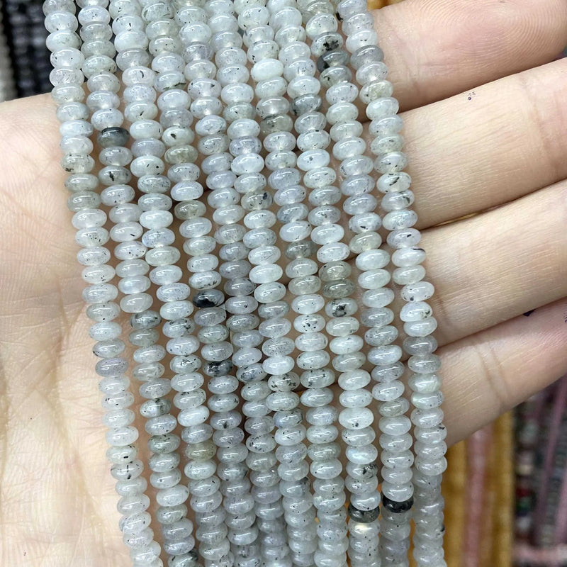 Natural Agates Tiger Eye Chalcedony Jades Stone Round Rondelle Spacer Beads For Jewelry Making Diy Bracelet Accessories 2X4mm