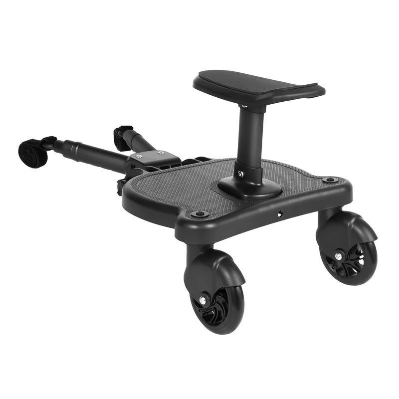 Wheeled Pushchair Universal 2 in 1 Stroller Glider Board Buggy with Detachable Seat Step Board Pedal Black
