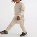 2026 Neuheiten Kleidung für kleine Mädchen Trainingsanzug 2-teiliges Set Warmer Fleece Einfarbiger Pullover+Hose Loungewear-Anzug für Kinder
