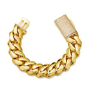 Hip Hop Rock Stainless Steel Rhombus Cuban Miami Link Chain Bracelets for Men Bling Iced Out Rapper Jewelry Gold Silver Color