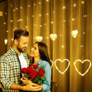 LED Fairy String Lights Heart Shaped Curtain Hanging Light Christmas Garland Outdoor for Party Home Wedding New Year Decor