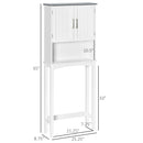 Kleankin Modern over the Toilet Storage Cabinet, Double Door over Toilet Bathroom Organizer with Adjustable Shelf and Open Shelf