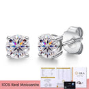 Real 0.1-3CT Test Passed Moissanite Diamond Stud Earrings for Women S925 Silver Platinum Plated Bride Wedding GRA Fine Jewelry