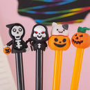 6 Pieces Stationery Cute Cartoon Halloween Pumpkin Cushaw Gel Pen Creative
