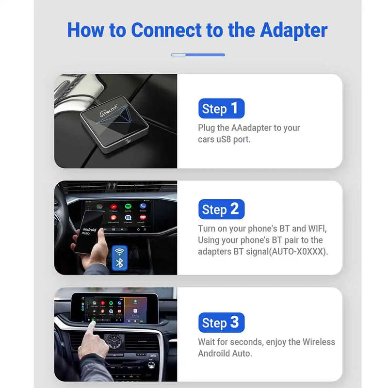 OTTOCAST A2Air Pro Wired to Wireless Android Auto Adapter Smart Box Car Bluetooth Accessories for VW Toyota Benz for Samsung
