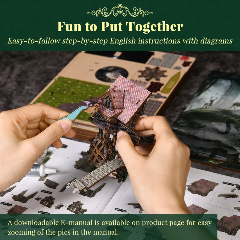 DIY Book Nook Kit, DIY Miniature House Kit for Teens and Adults (Down The Rabbit-Hole Alice in Wonderland)