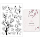 1Sheet Spring Cherry Blossom Season Clear Stamps for DIY Scrapbooking Flowers Silicone Clear Stamp Seals for Cards Making Photo