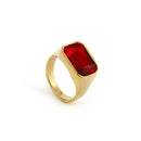 Luxury Fashion Stainless Steel Crystal Rings For Women Vintage Green Cubic Zircon Rhinestone Ring Party Statement Rings Jewelry