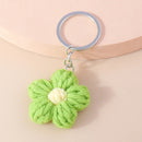 Lovely Handmade Knitted Flower KeychainCrocheted Key Rings for Women Girls Handbag Pendants Charms DIY Jewelry Gifts