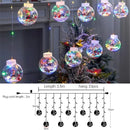 Santa Wish Balls LED Curtain Light Fairy String Lights 8 Modes Window Garland for New Year Christmas Outdoor Wedding Home Decor