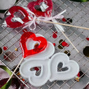 Hollow Heart Shape Silicone Lollipop Molds Bunny Rabbit Chocolate Candy Cheese Mould Valentine Day Easter Cake Decorating Tools