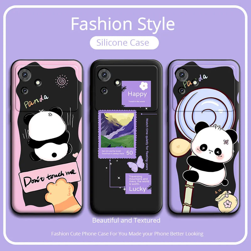 For Cubot Note 21 4G Case Cute Panda Flower Soft Silicone Couple Phone Case For Cubot Note21 4G Protect Shockproof Cartoon Cover