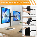 Double Twin Arm Desk Mount Bracket LCD Computer Monitor Stand 13”-27” Screen TV