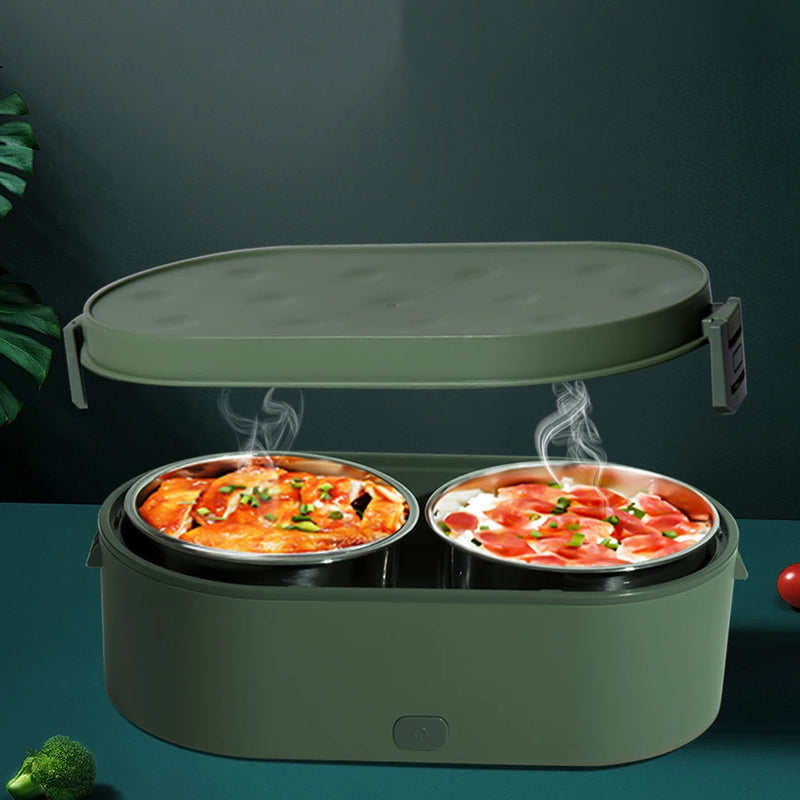 Electric Lunch Box USB Bento Food Heater Container Car Home Office Travel Portable Warmer Stainless Steel Heating Rice Cooker