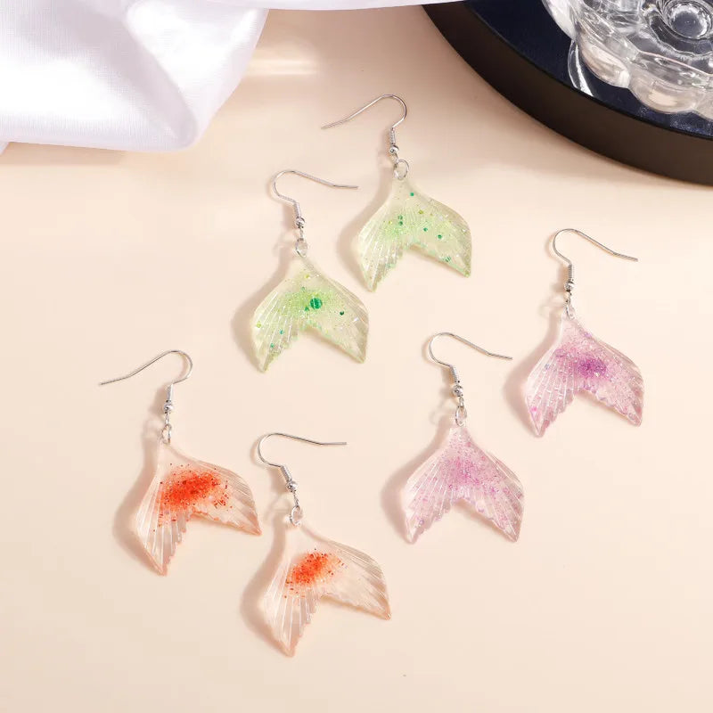 Candy Color Summer Beach Resin Mermaid Starfish Earrings for Women Bohemia Dangle Earrings Ladies Vacation Jewelry Accessories
