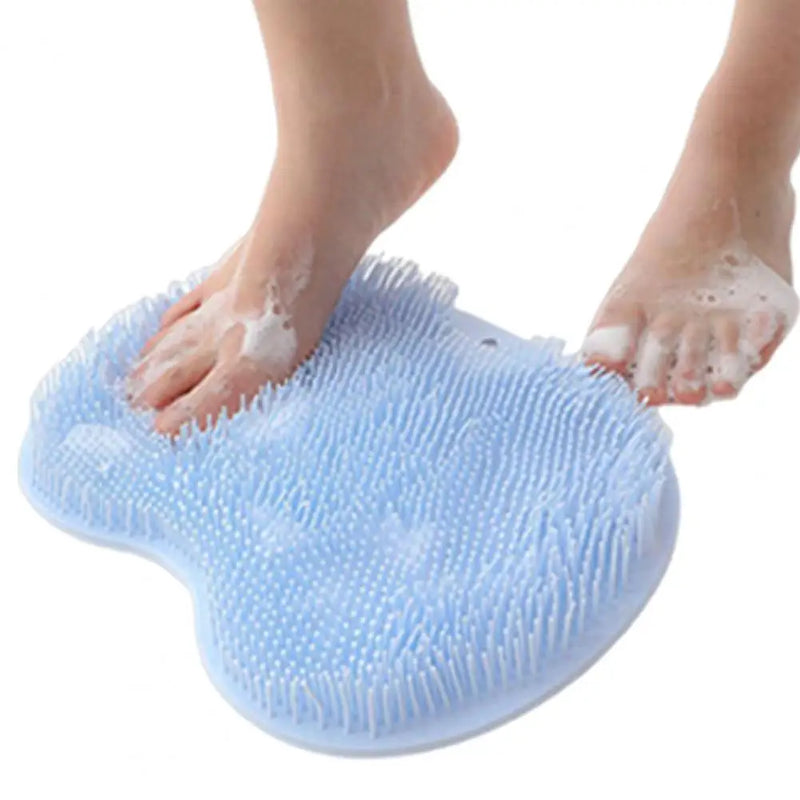 Silicone Exfoliating Shower Foot Wash Massager Scraper Non-Slip Suction Cup Bath Mat Back Massage Brush Body Cleaning Bath Tool