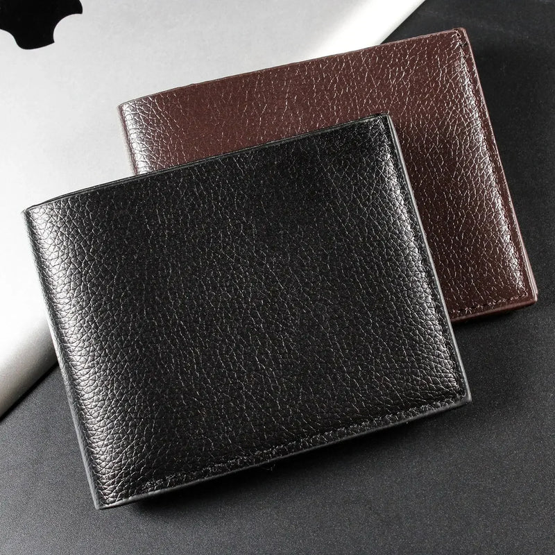 1PC Men's Wallet Genuine Leather Women Wallets Premium Product Real Cowhide Wallets for Man Short Black Walet Portefeuille Homme